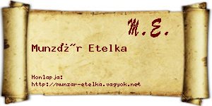 Munzár Etelka névjegykártya